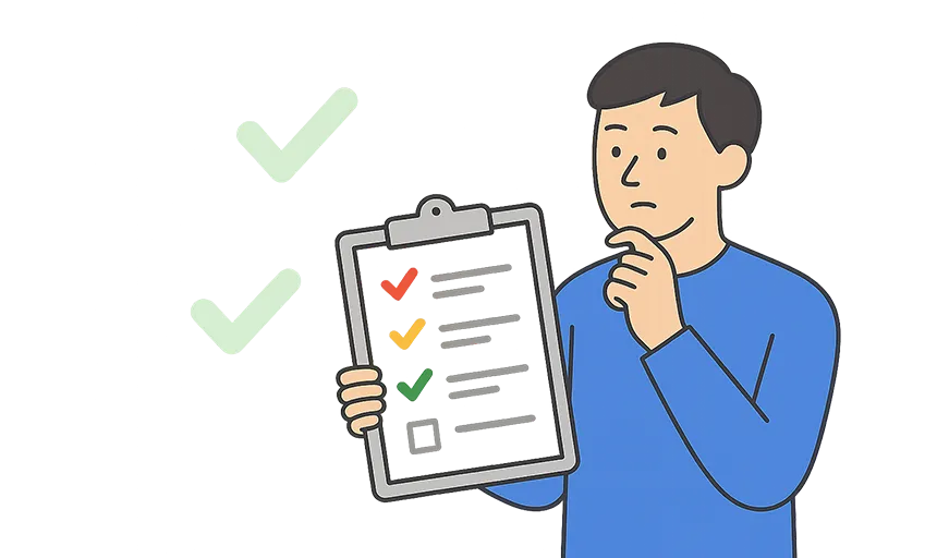 イラスト:失敗しないためのチェックリスト